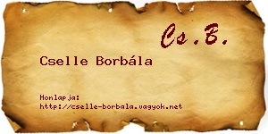 Cselle Borbála névjegykártya