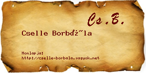 Cselle Borbála névjegykártya